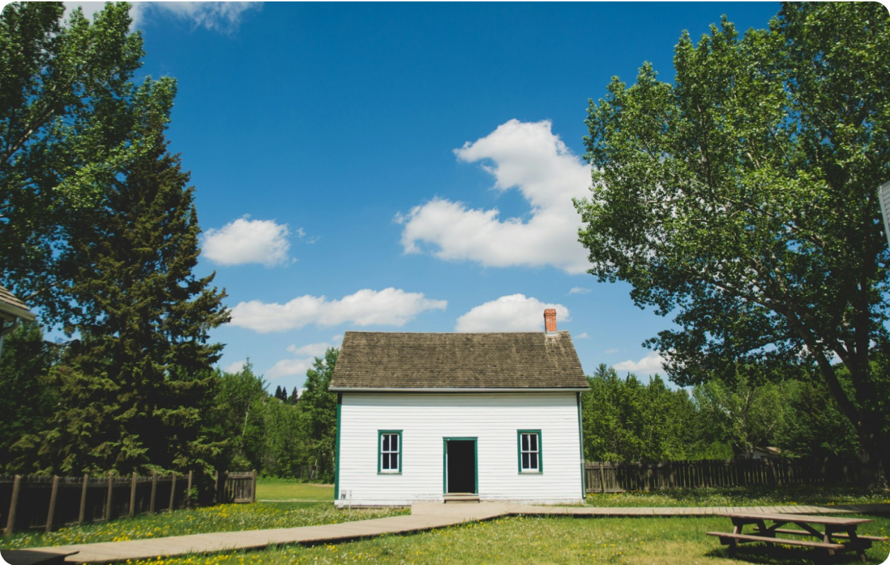 Small white house